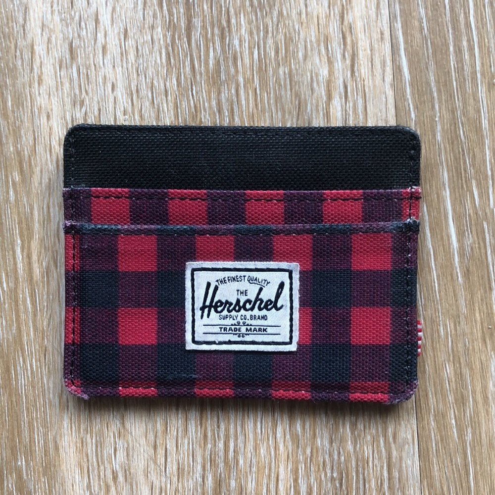 Herschel Red Buffalo Plaid Charlie Wallet